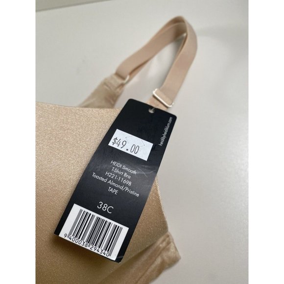 Designer Heidi Klum Bra 38C Nude Tan Women's Smooth T-Shirt Bra Brand New w Tags - Picture 4 of 14